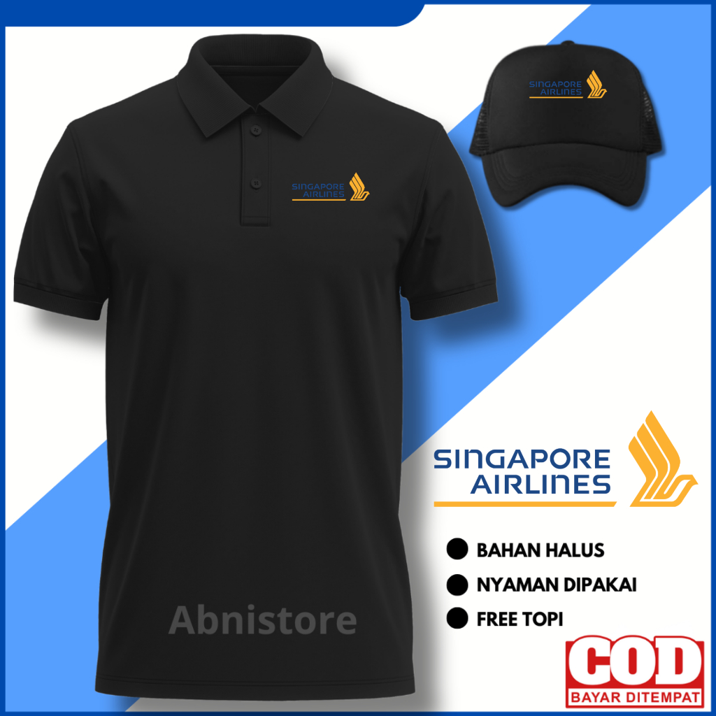 Polo Shirt Singapore Airlines Baju Singapore Airlines Kaos Kerah Singapore Airlines