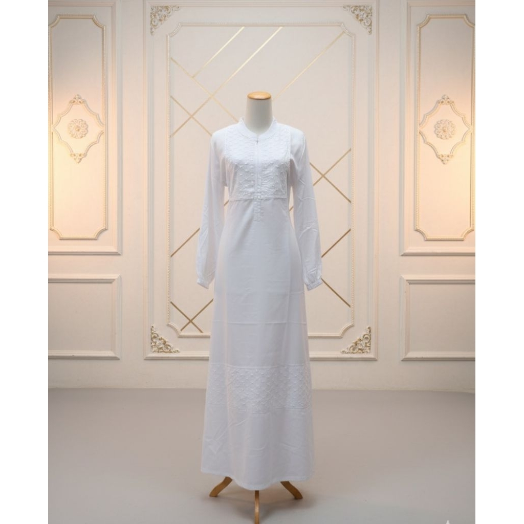 Gamis katun toyobo kombinasi bordir katun paris | gamis wanita | Perlengkapan umroh & haji