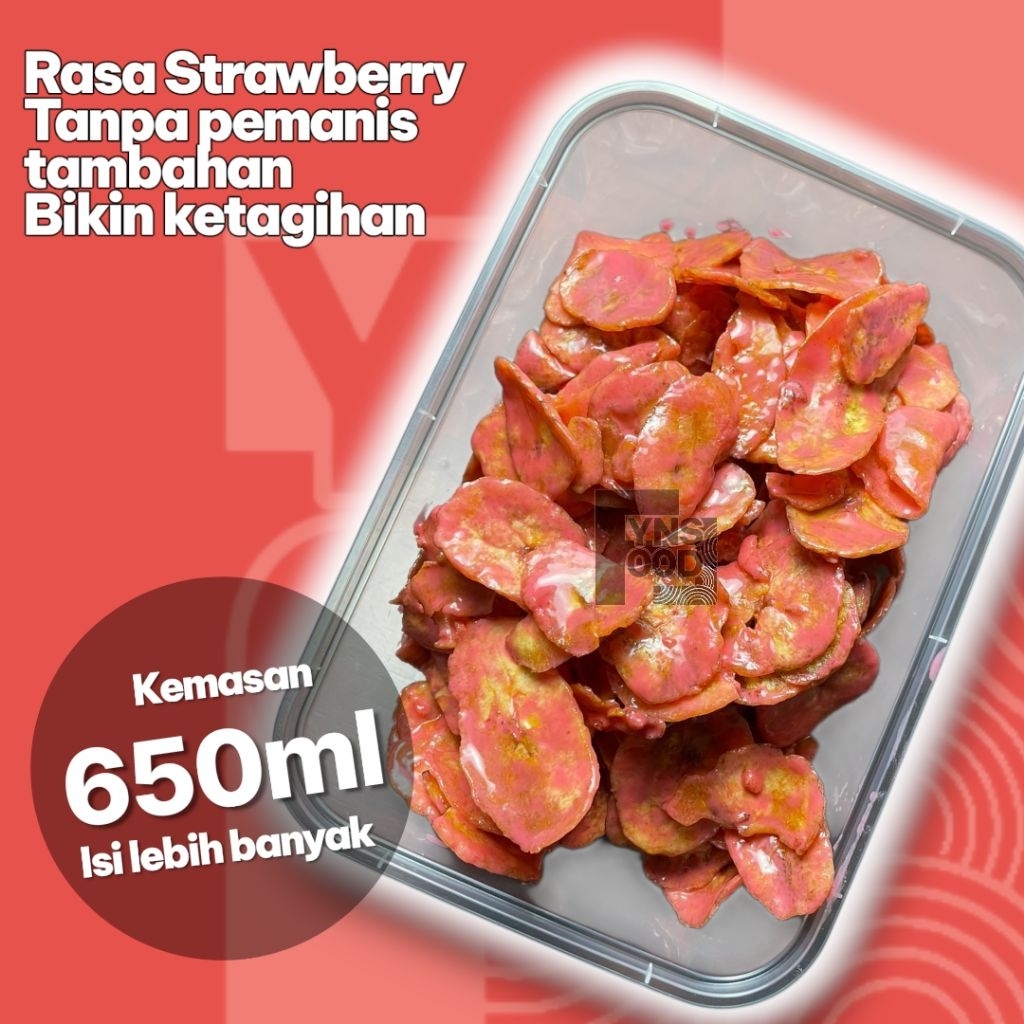 Kripik Pisang Strawberry Lumer
