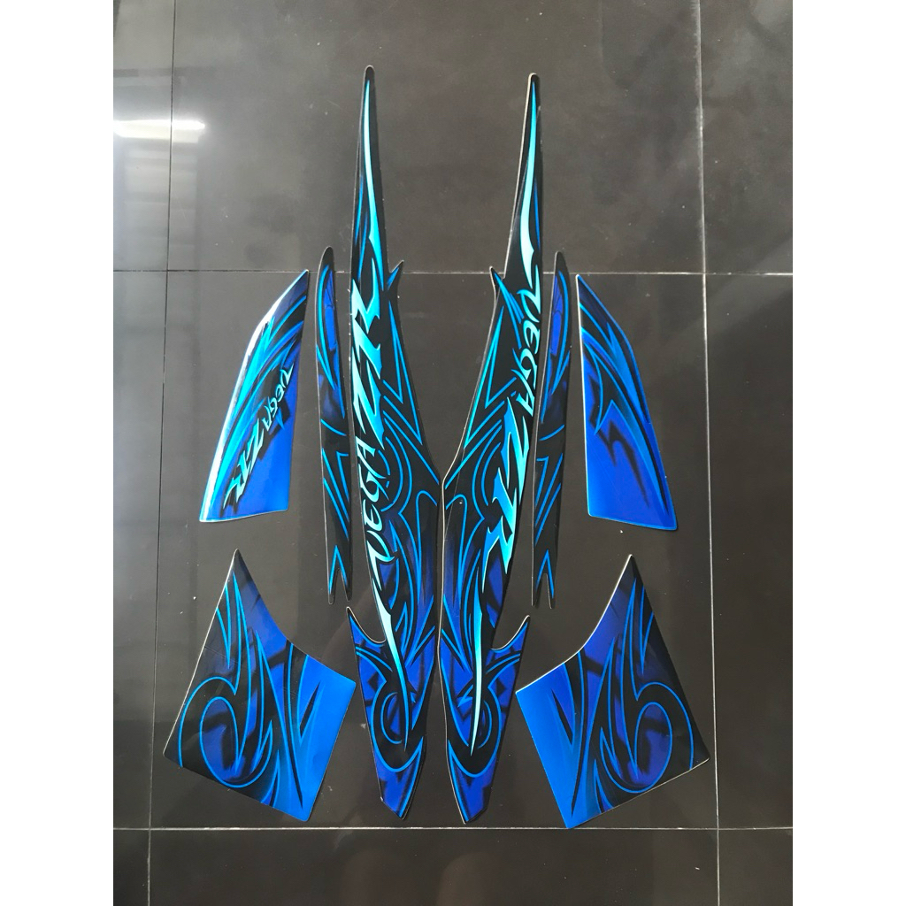 STRIPING STIKER VEGA ZR 2010 HITAM BIRU