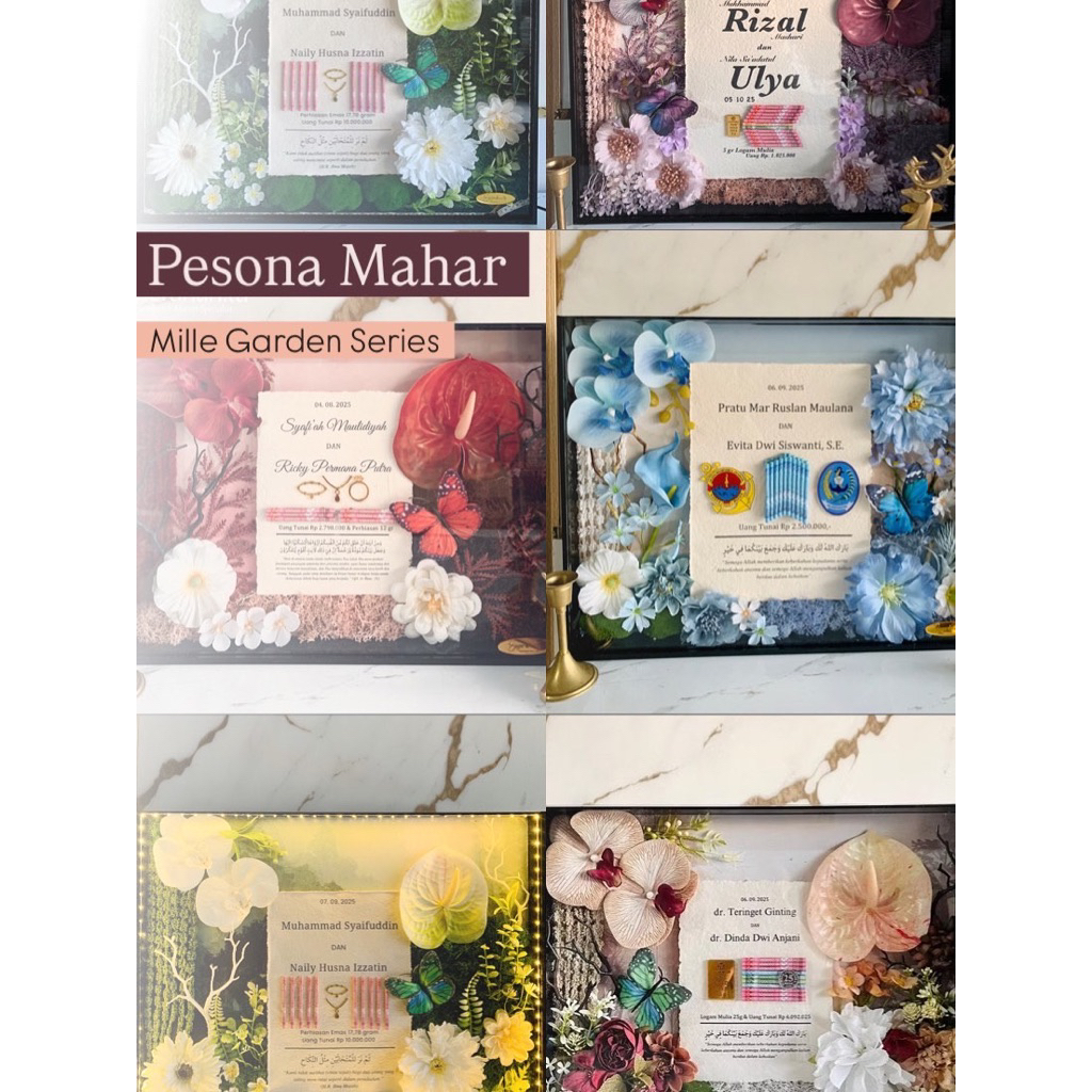 Mahar Frame Akrilik Background Printing Mahar Nikah