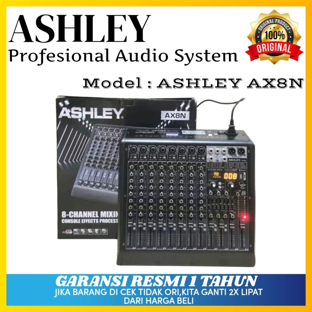 Mixer Ashley Ax8n Original Mixer Ashley 8 Channel Bluetooth