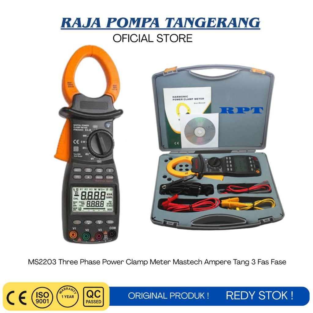 Mastech MS2203 3 three phase power clamp meter tang ampere MS-2203 Ori