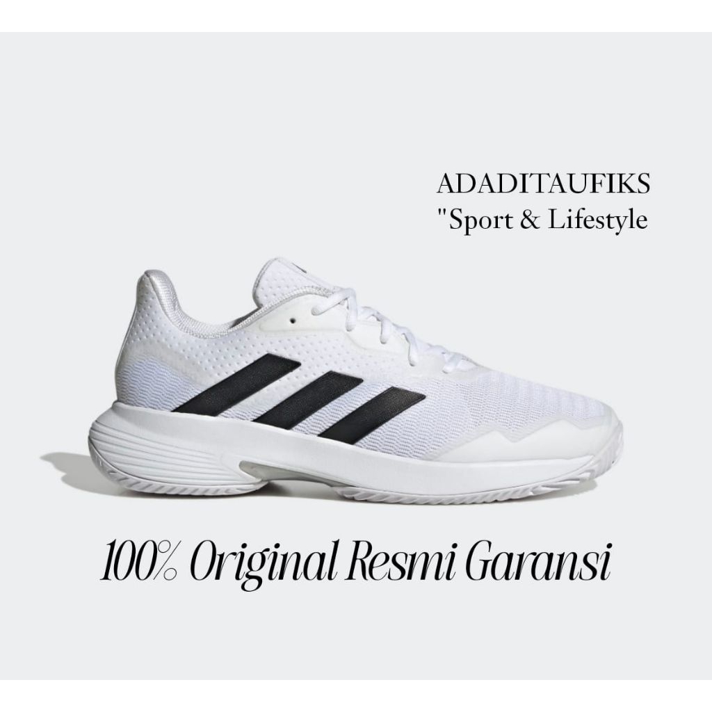 Sepatu Tennis Adidas CourtJam Control White Black Original ID1538