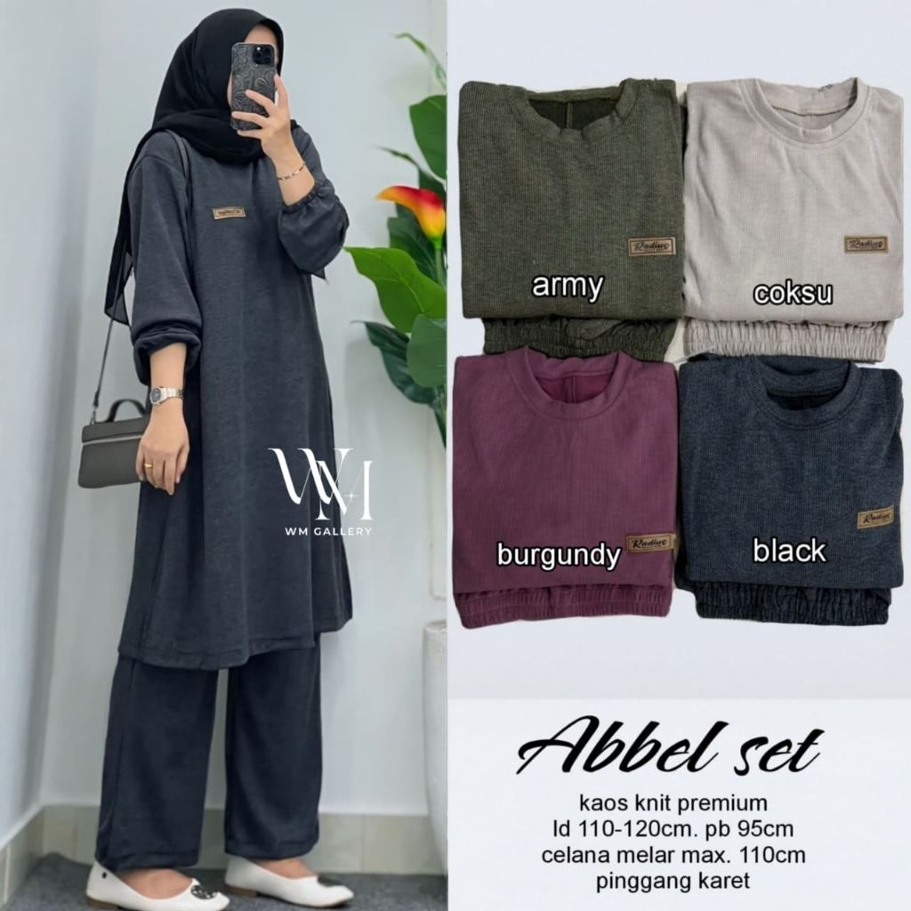Genta abbel one set tunik w&w setelan tunik dan celana tunik kaos tunik jumbo ld 130 xl xxl xxxl len