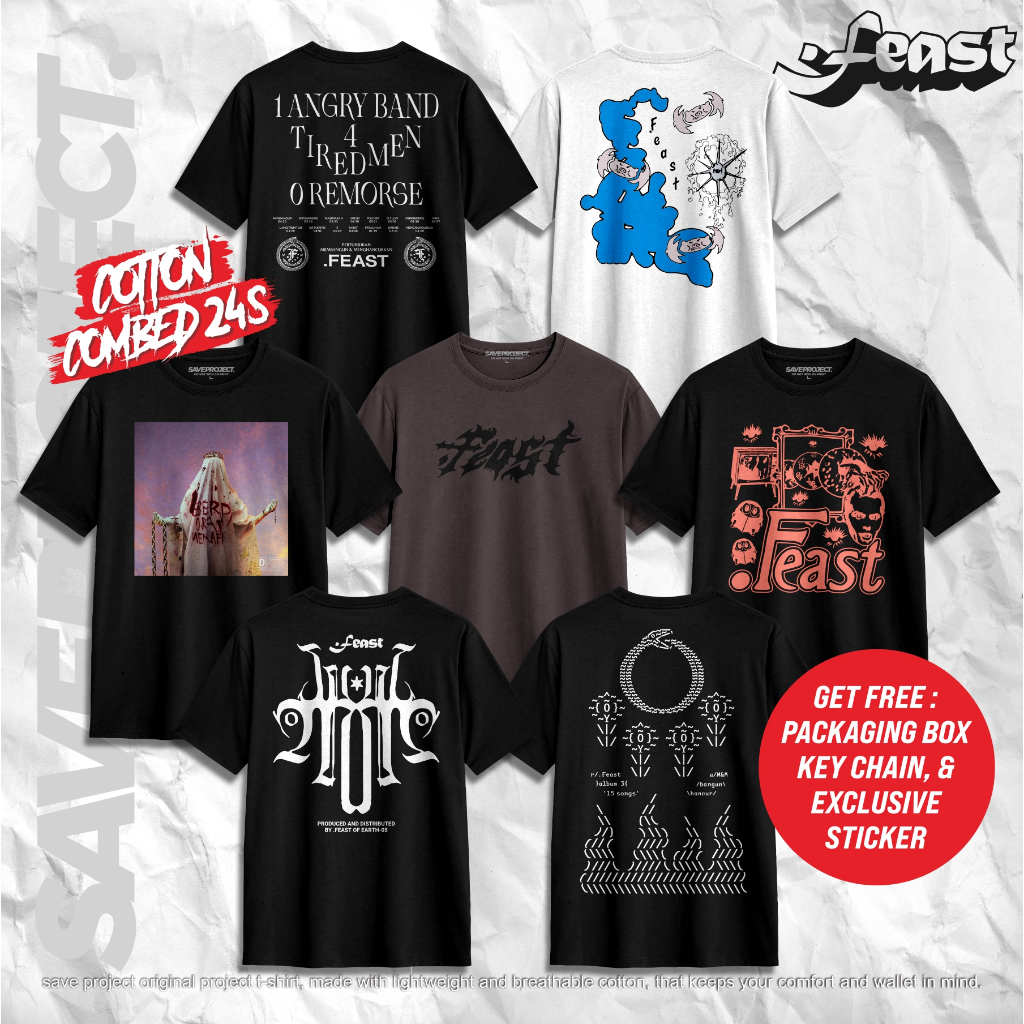 SAVE. PROJECT | Kaos Band .FEAST "Series 1" | Kaos .Feast | Merchandise .Feast Band | T-Shirt .Feast