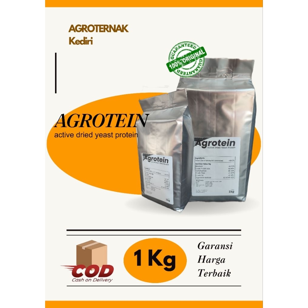Agrotein Yeast Protein 50% Ragi Saccaromyces | alternatif pakan ternak repack 1kg