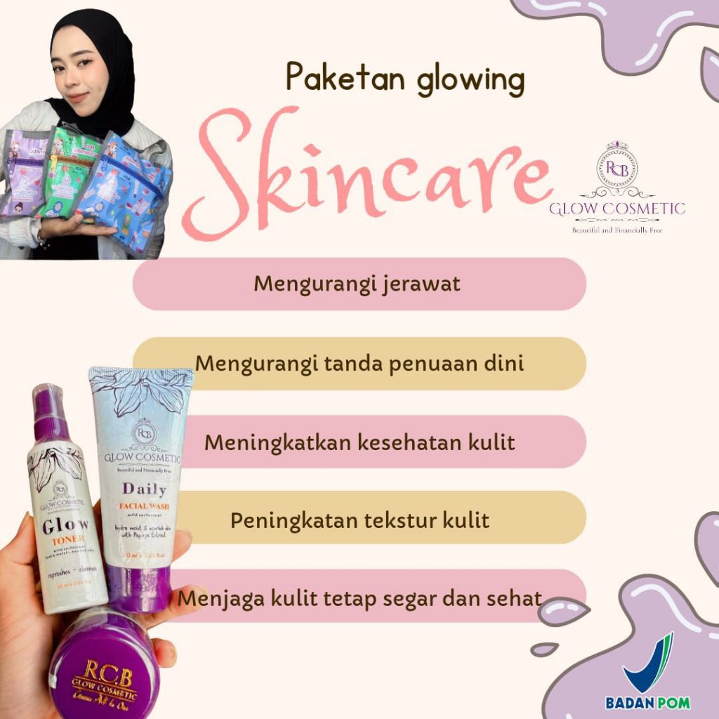 Cream RCB GLOW Paket setiap pembelian ada free