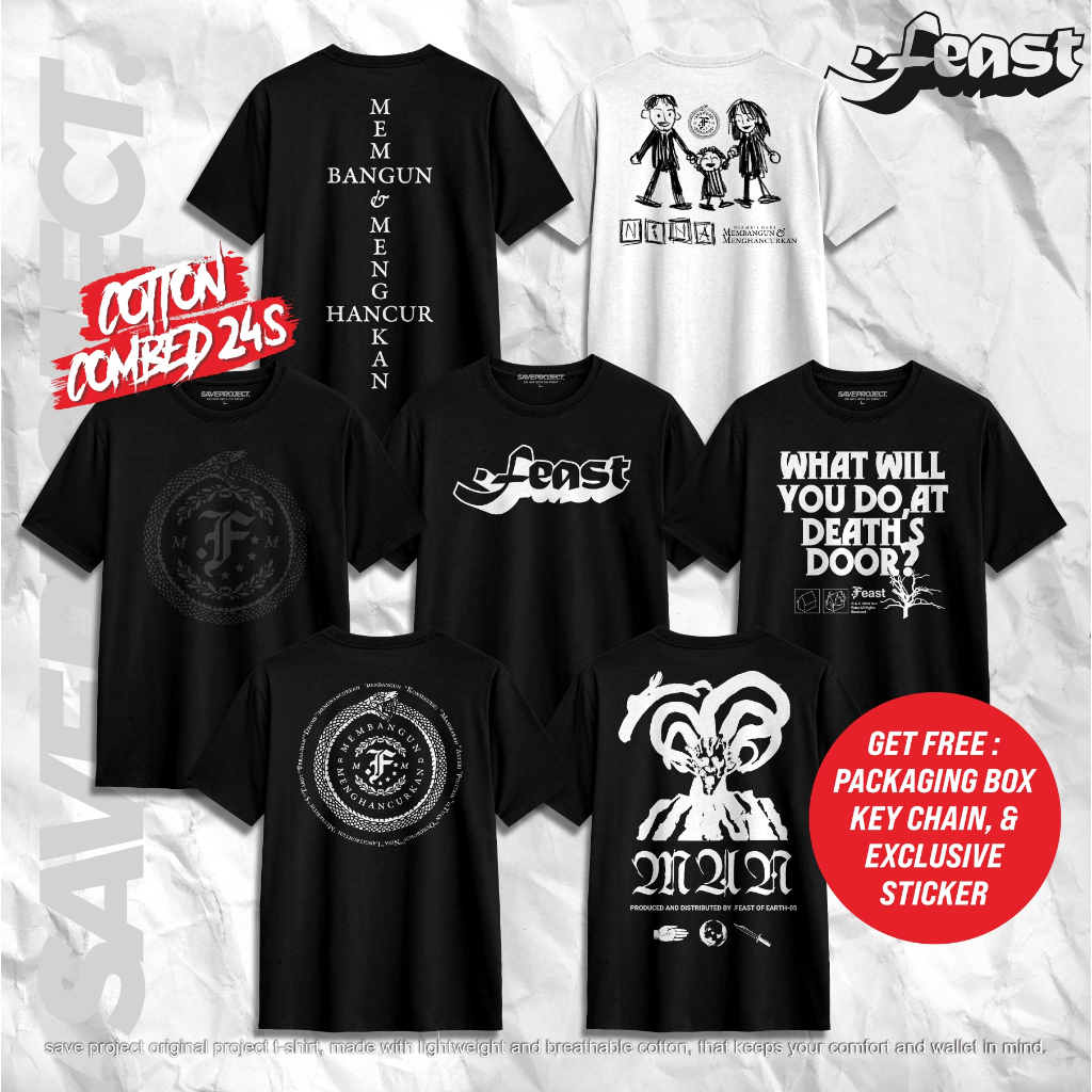 SAVE. PROJECT | Kaos .Feast "Series 2" | T-Shirt Band Feast | Kaos Distro Kaos Metal | .Feast Merch