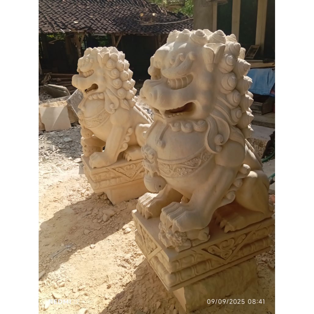 patung kilin batu alam paras jogja
