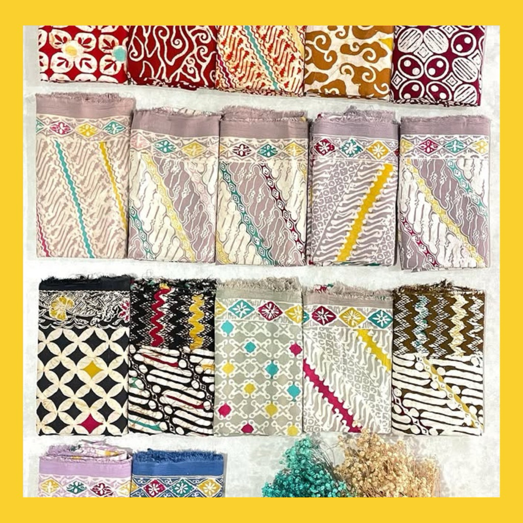 Kain Batik Cap Paris Indigo Set Viscose Polos