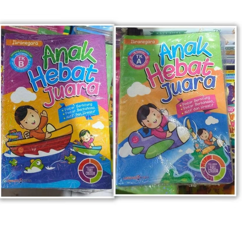 Paket 2 Buku Anak Hebat Juara Tk A & B Original berwarna