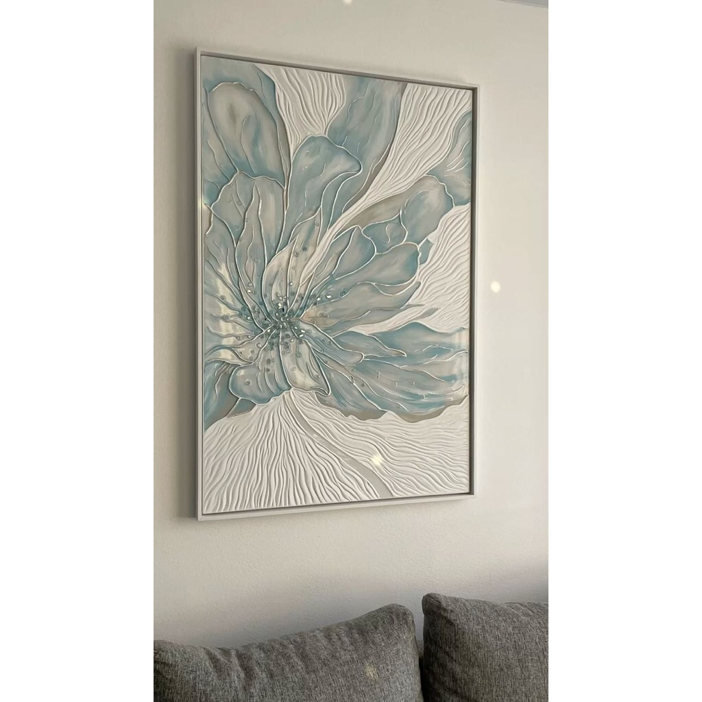 Lukisan Bunga Aesthetic | Dekorasi Ruang Tamu Aesthetic | Lukisan dinding 3D