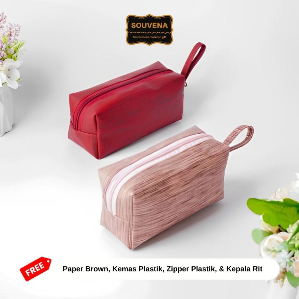 Souvena Pouch Kubus Medium Serat Kayu Souvenir pernikahan wedding acara kantor event promosi brandin