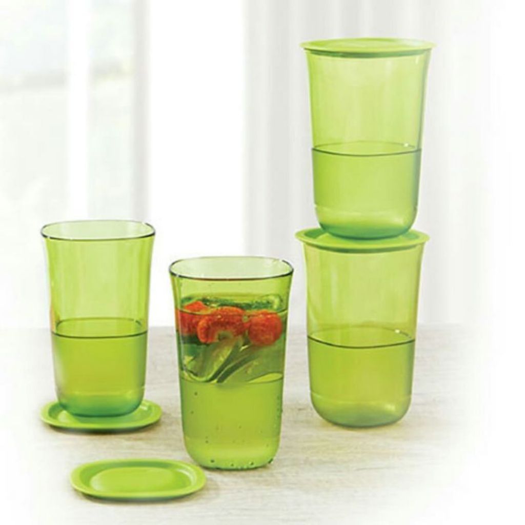 Classy Crystaline Glass Tupperware - Green || Crystaline High Glass Tupperware