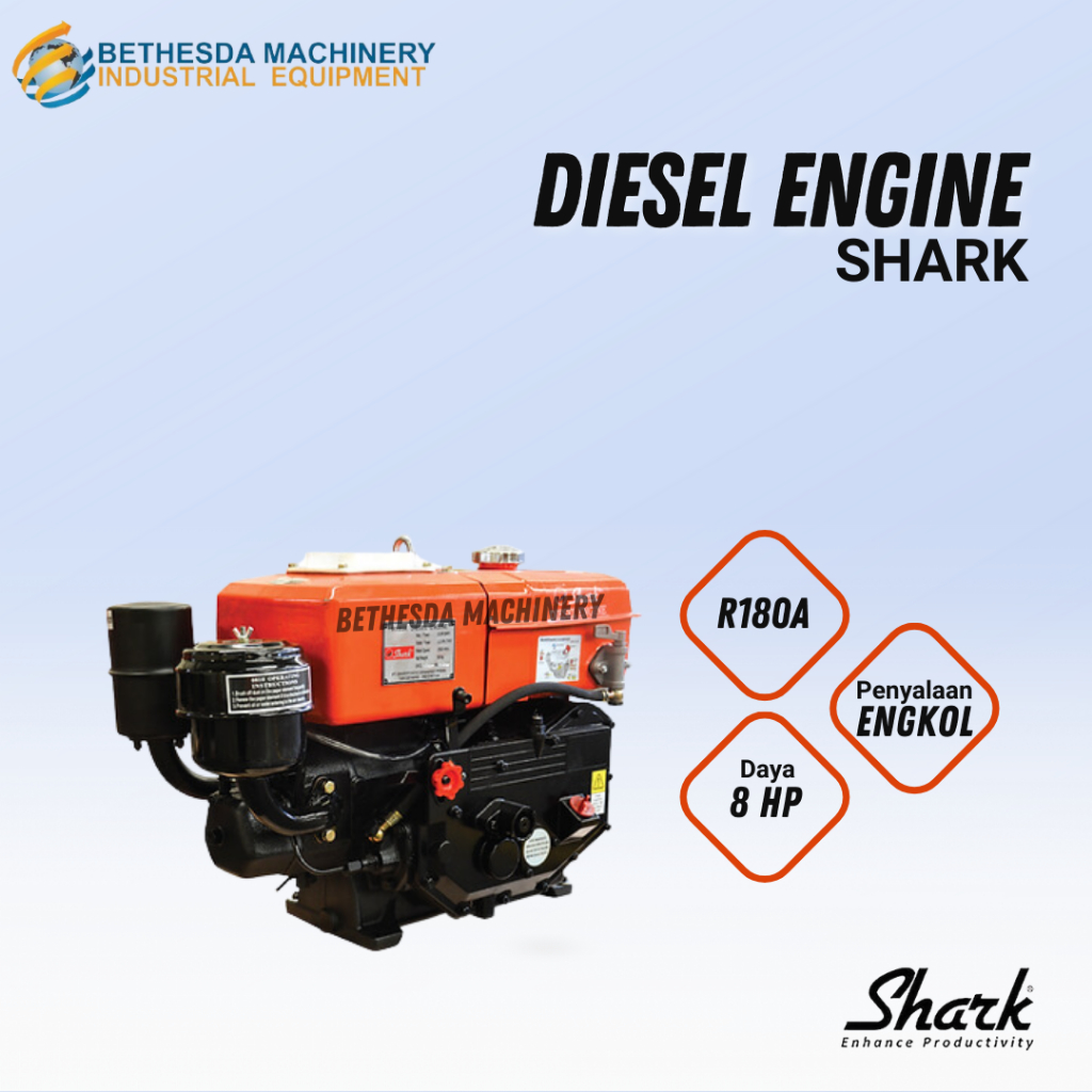 Mesin Diesel 8 Hp Mesin Penggerak Shark R180