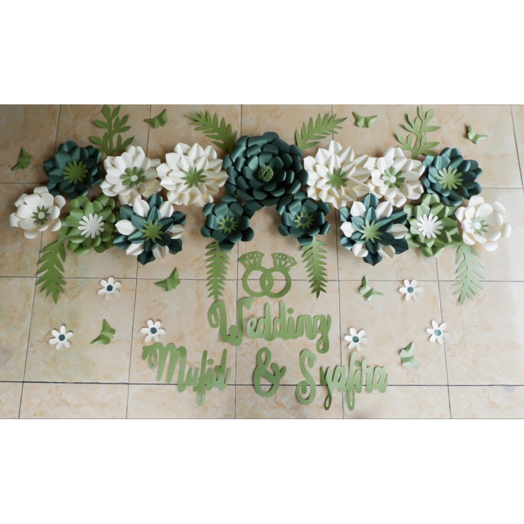Evrydaygift Fatkha Paper Flower Hiasan Ruangan Home Dekor Decor Backdrop Lamaran Karangan Bunga