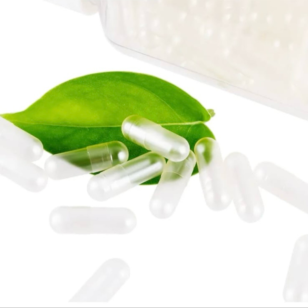 KAPSUL KOSONG VEGAN NO 0 HPMC HIDROKSIPROPIL METILSELULOSA TRANSPARAN VEGAN 100 pcs