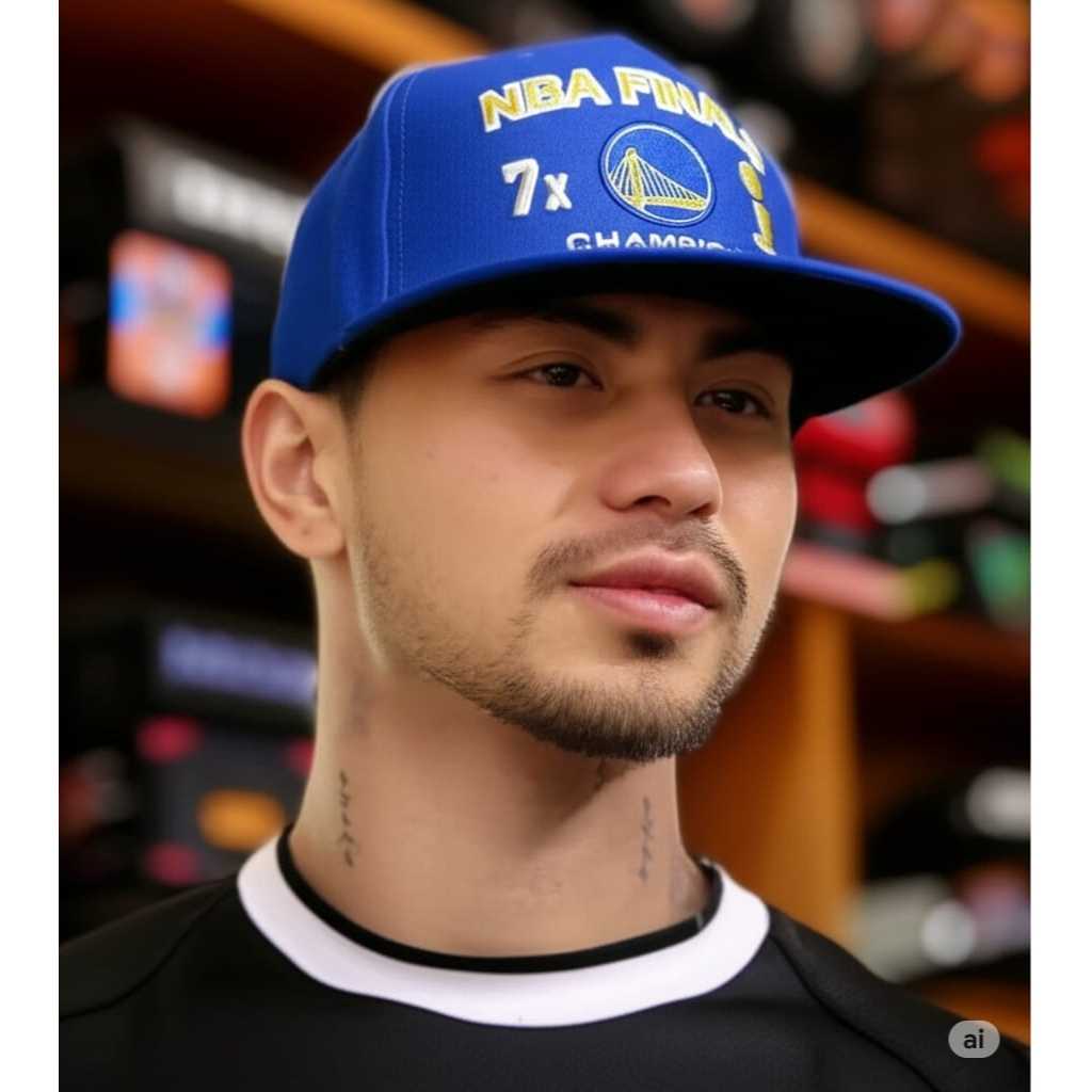 Topi Unisex New Era Golfer Golden State Champions Snapback Dark Blue Cap Original