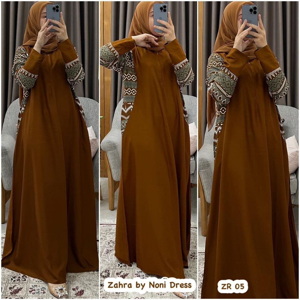 Gamis Zahra By Noni dress //bahan rayon mix twill