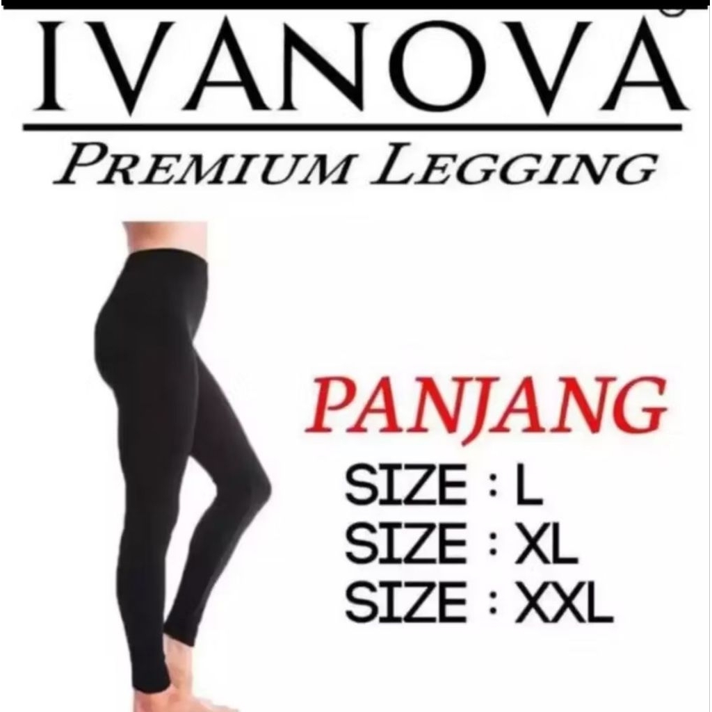 Legging Wanita Panjang IVANOVA, Legging Premium Bahan Spandex Size L xl Xxl