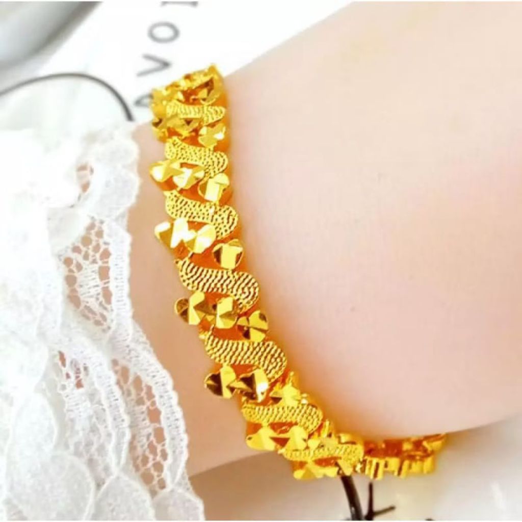 [NO0041] Gelang Tangan Hong Kong Gold Berkualitas elegan tidak luntur