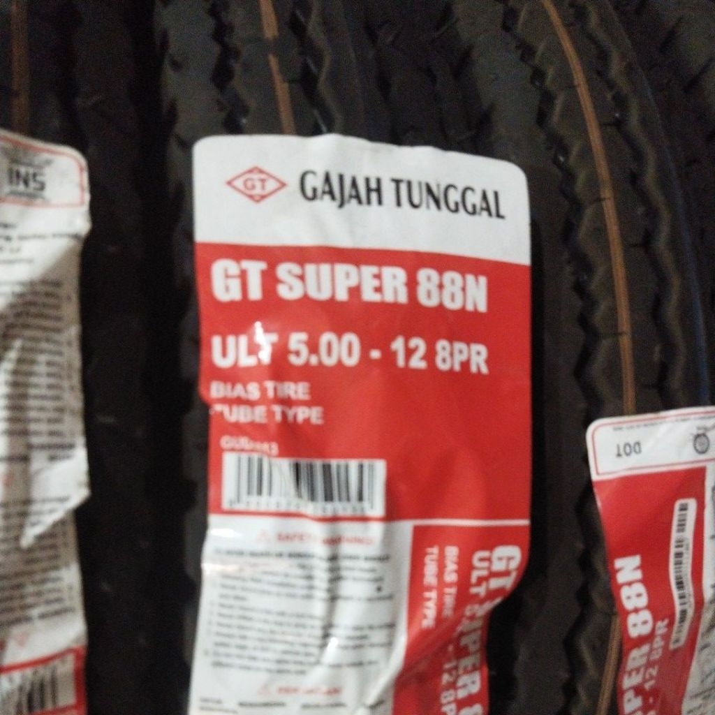 BAN LUAR / Ban Mobil GAJAH TUNGGAL 500 12 / 500-12 / 5.00-12
