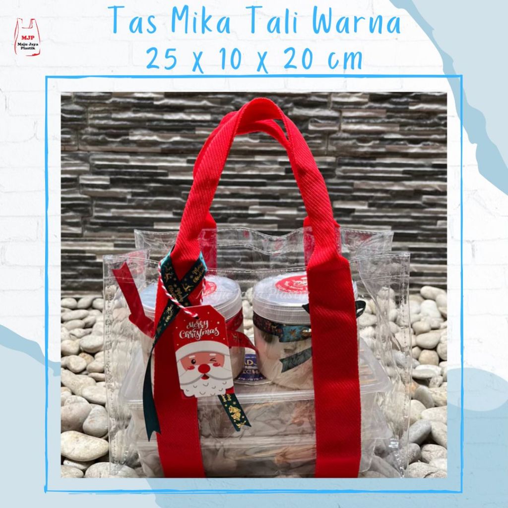 Tas Mika Korea Premium – Goodie Bag christmas/ Tas Hampers 2 toples Natal 25x10x20 cm mika tebal