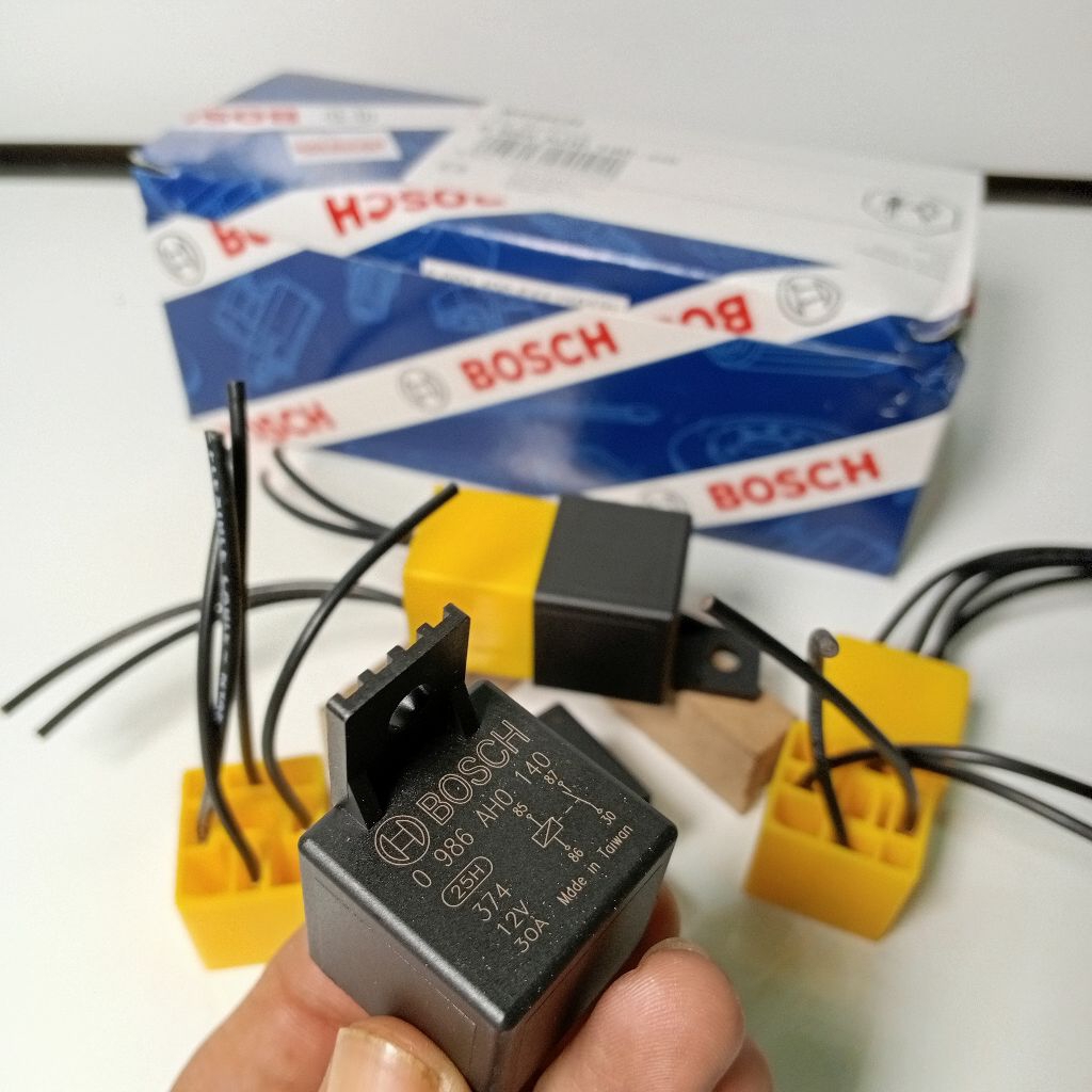 Relay Bosch 12V 30A Kaki 4 & Soket Relay Kaki 4
