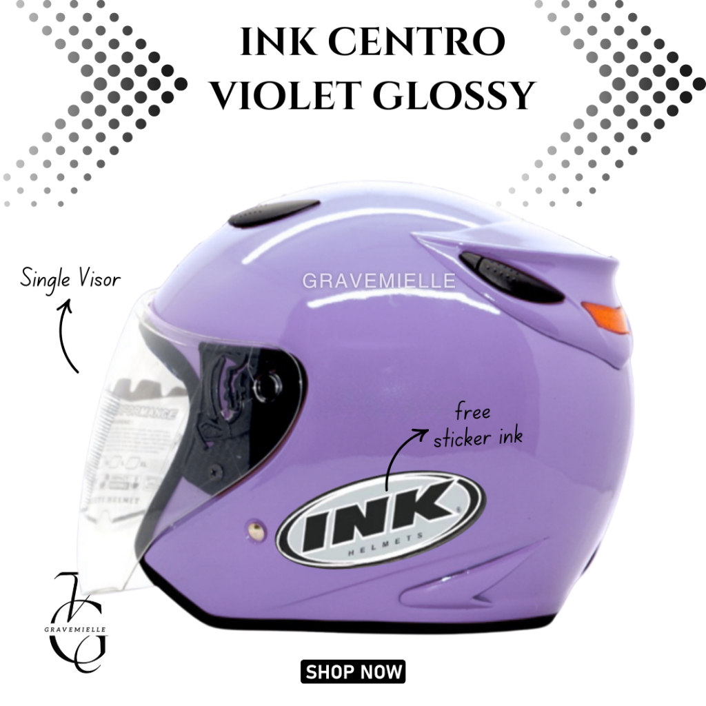 FREE ONGKIR HELM HALF FACE CENTRO STICKER INK SINGLE VISOR SNI PRIA WANITA DEWASA HELMET KACA CLEAR