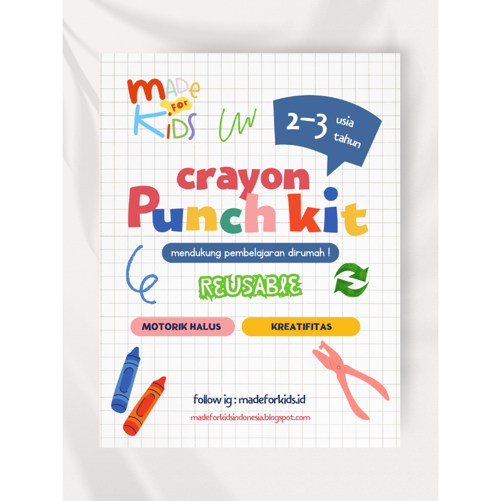 

madeforkids crayon punch kit usia 2-3 tahun