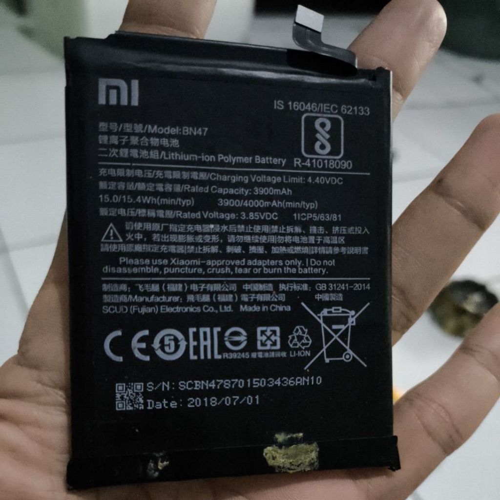 BATRE BATRAI XIOMI MI 2 LITE BN47 ORIGINAL COPOTAN -BATU BATTERY BATRAI BATRE TANAM HP XIOMI