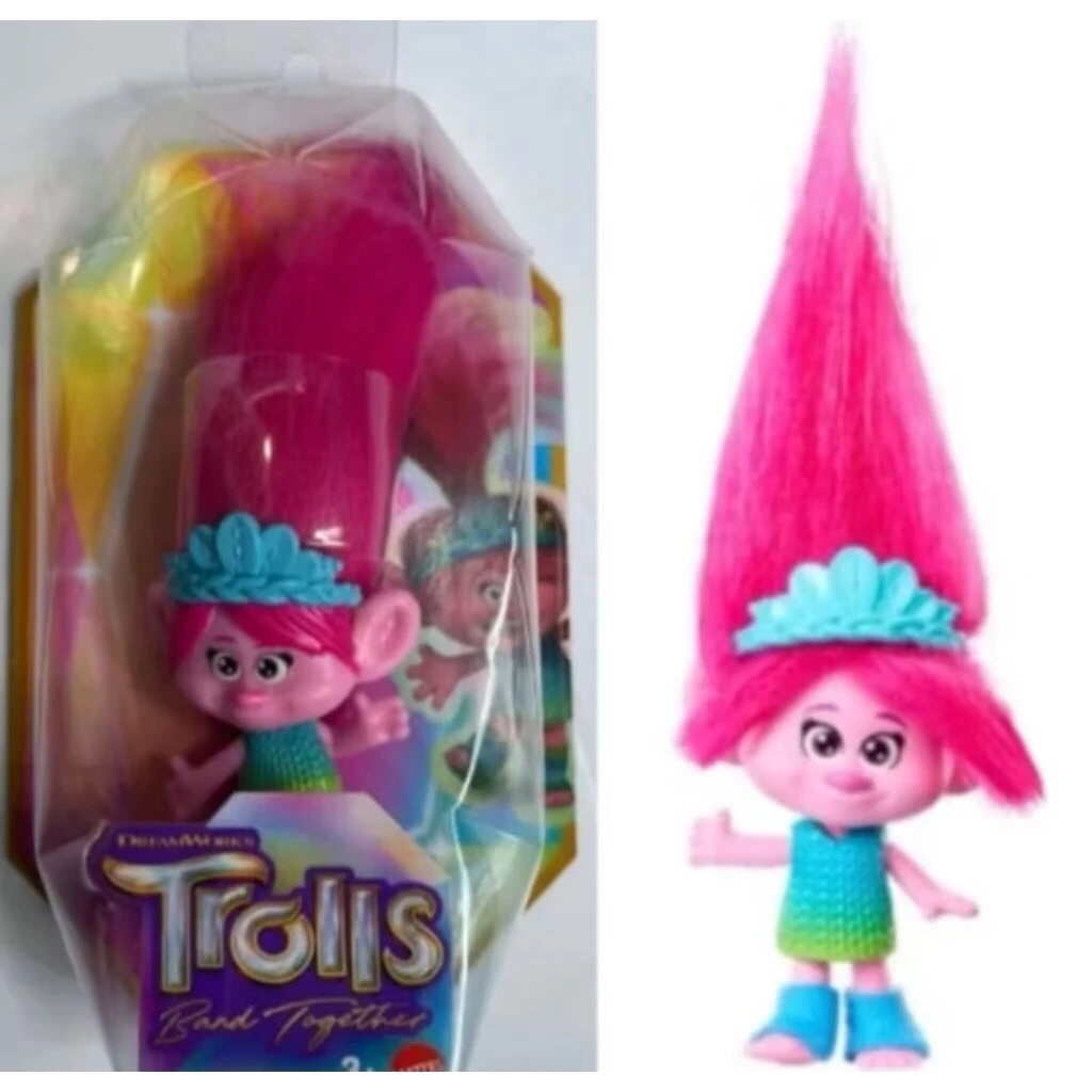 Trolls mini mainan action figure ORI mattel