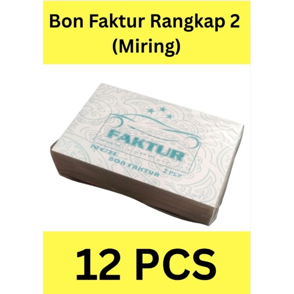 

(12pcs)Bon Faktur / Nota Kontan Deluxe NCR 2ply Kecil(Miring)