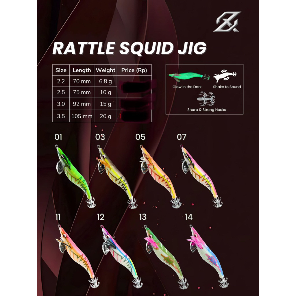 umpan cumi axz squid jig 2.2