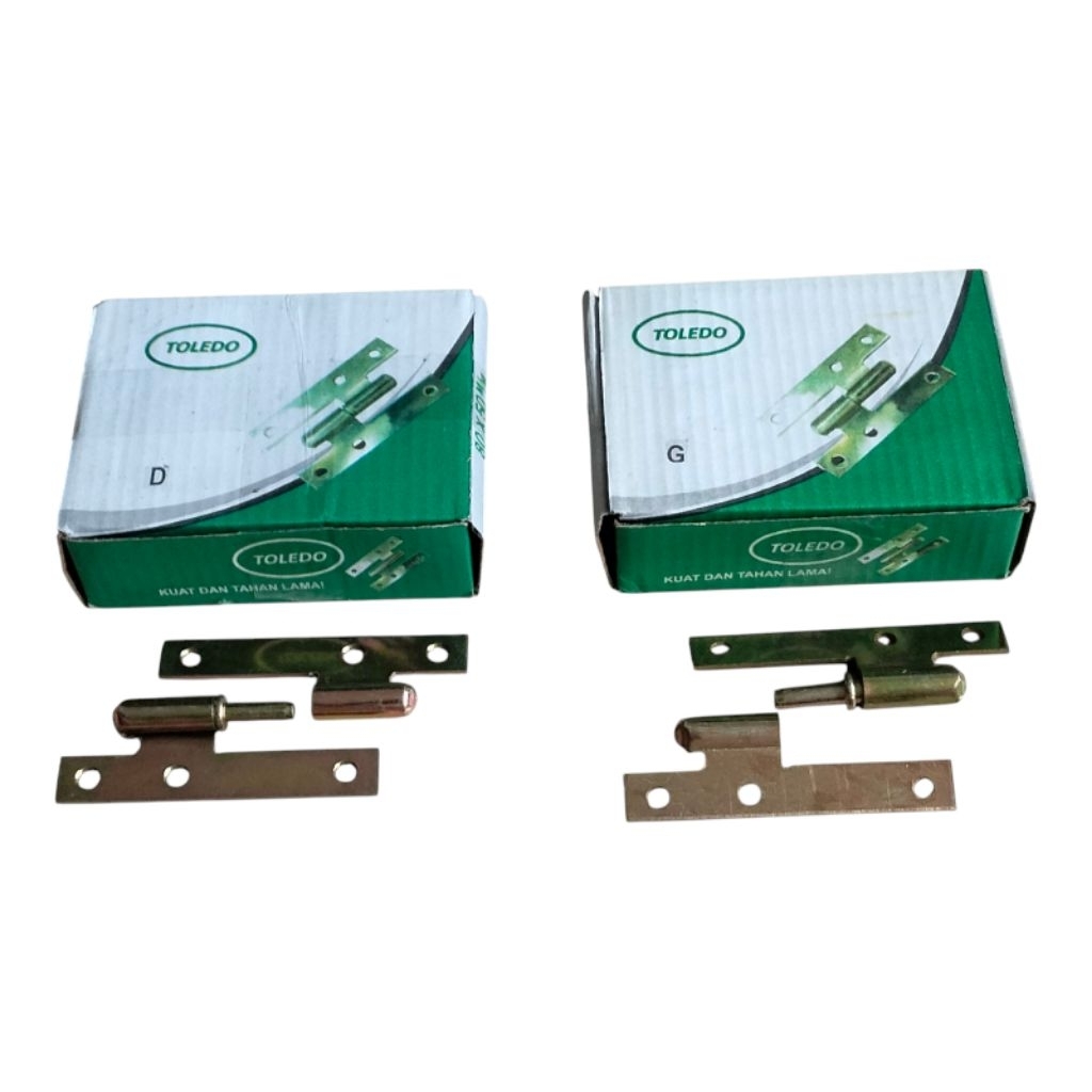 1 Lusin (12 Pasang) Engsel H Tebal 80 x 50 & 110 x 55 | TOLEDO Engsel Pintu Model Drop In / Engsel L