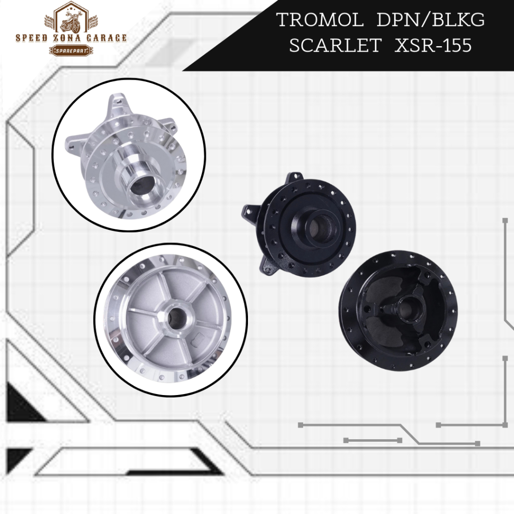 TROMOL HUB DEPAN BELAKANG SET XSR 155 TROMOL SET HUB DEPAN BELAKANG