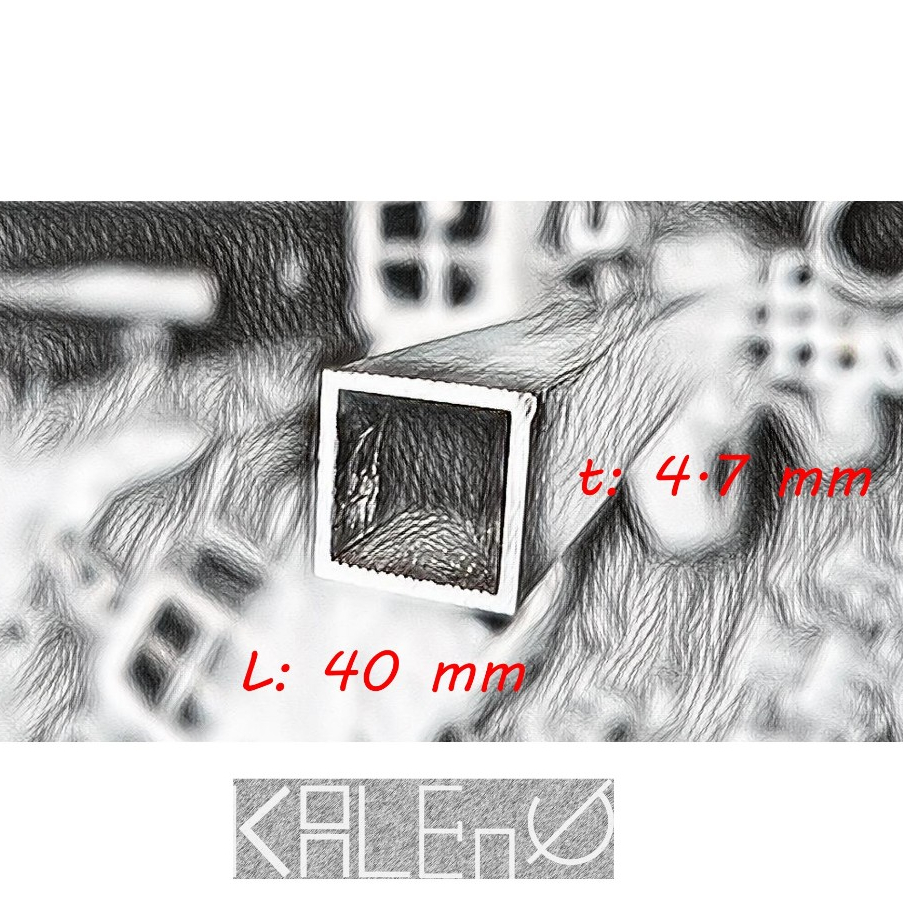 Hollow Kotak Aluminium 40 x 40 x 4.7 mm