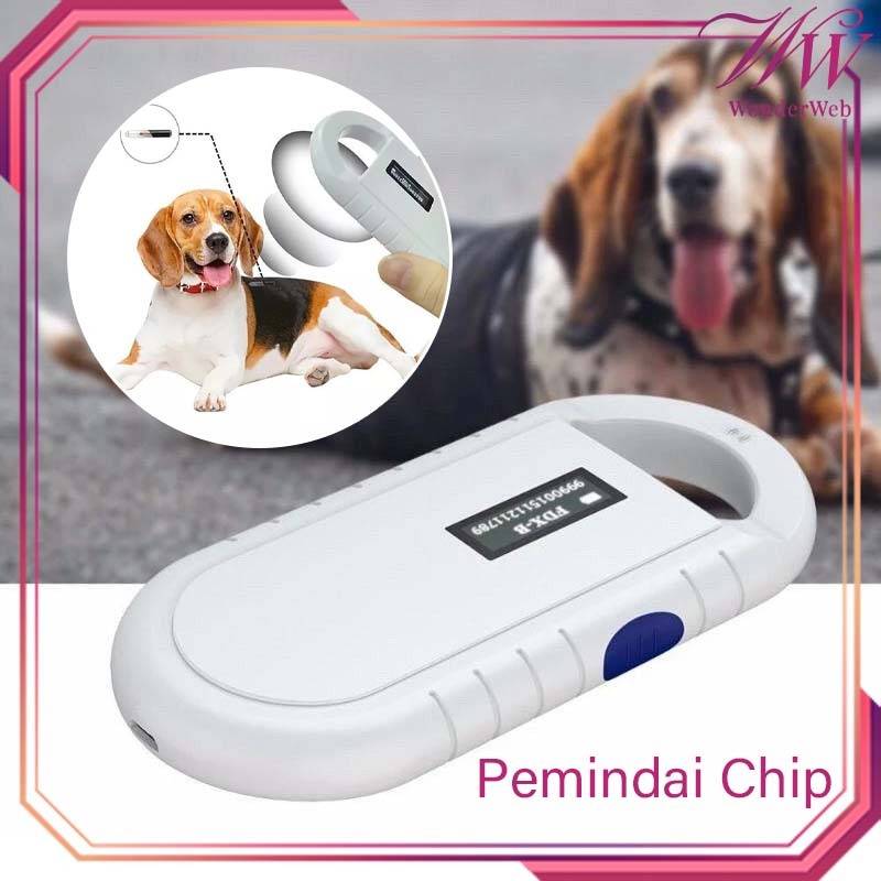Microchip Scanner Reader Hewan Alat Pembaca Chip RFID Portable Animal Tag Reader
