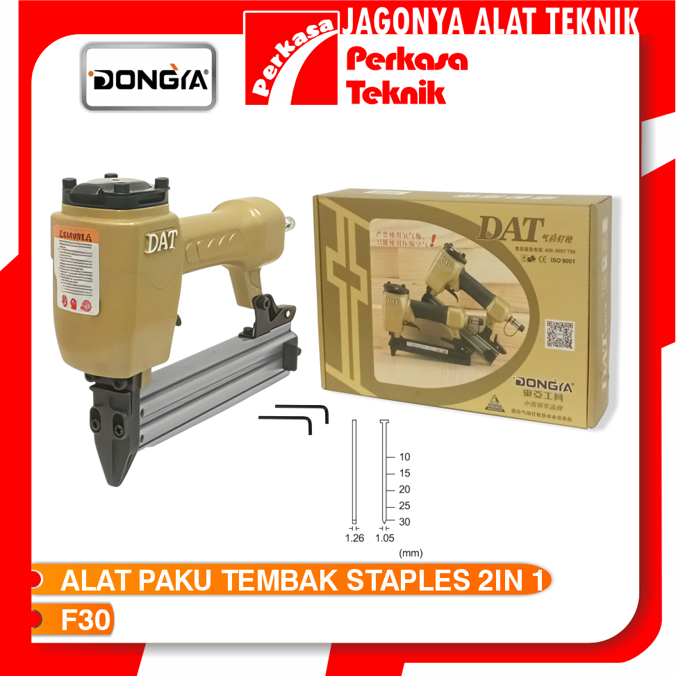 Alat Tembak Paku Angin DAT F30 Air Brad Nailer DONGYA Model Lurus
