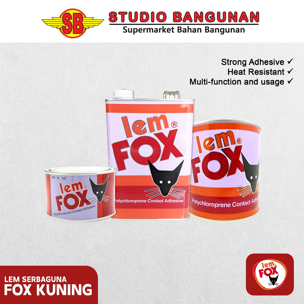 FOX Lem Kuning Serbaguna untuk Karet, Mebel dan Furniture