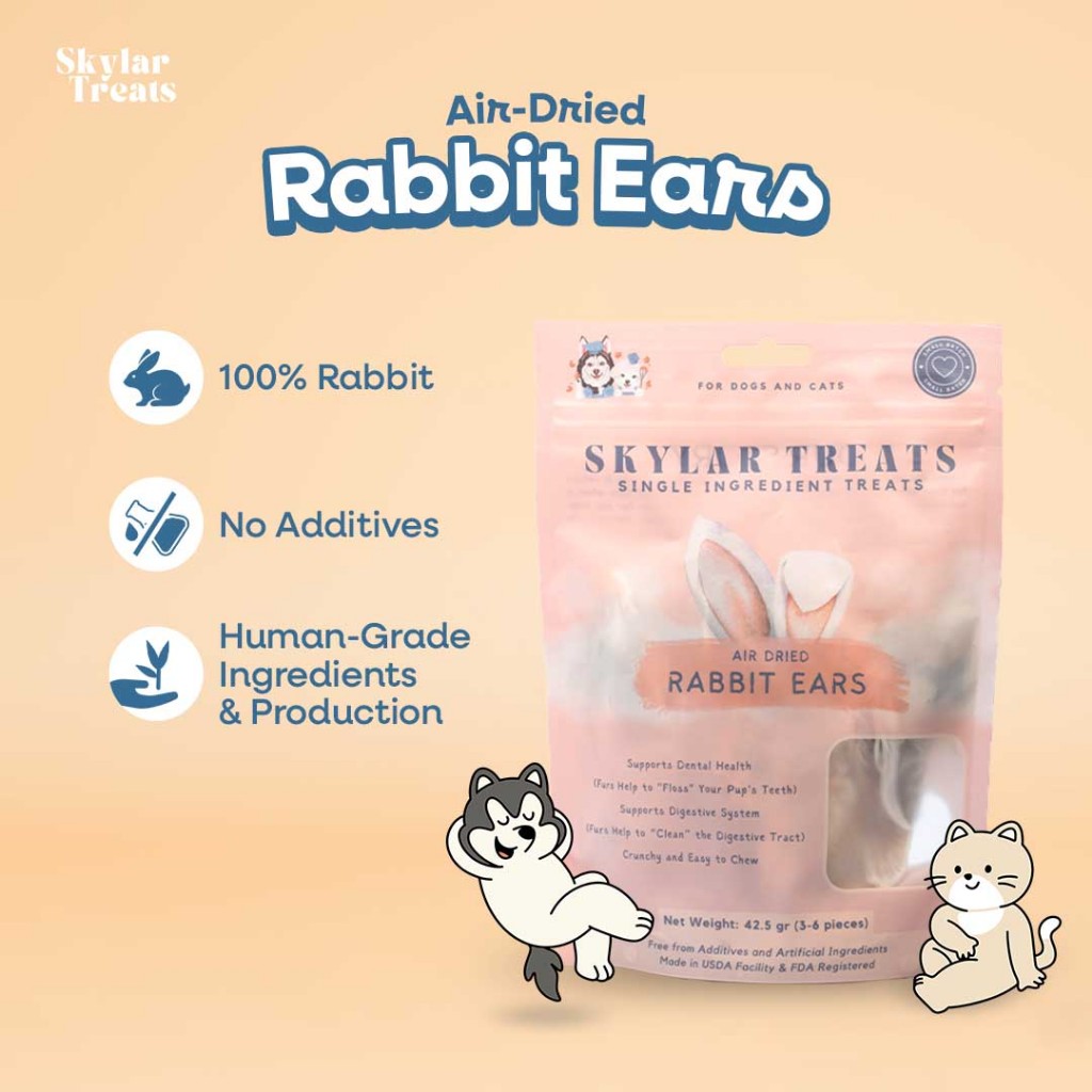 SKYLAR TREATS Rabbit Ears - Snack Anjing Kucing Premium - Telinga Kelinci