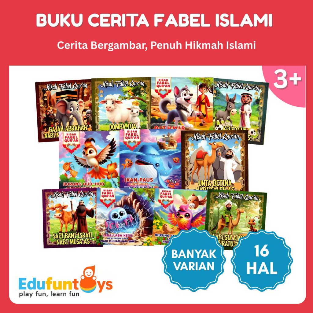 [EDUFUNTOYS] Buku Fabel Islami Anak Cerita Hewan Dongeng Edukatif Bergambar