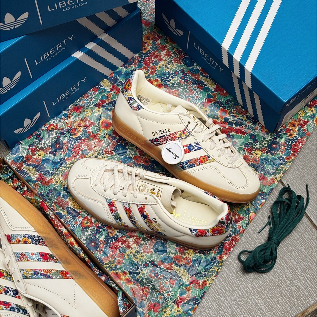 Adidas Gazelle Indoor x Liberty London Off White Gold Metallic Florals (W)