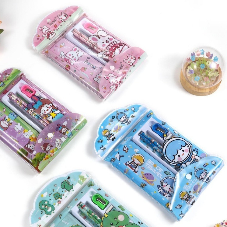 Set Alat Tulis Anak Study Set 9549 Karakter Kartun