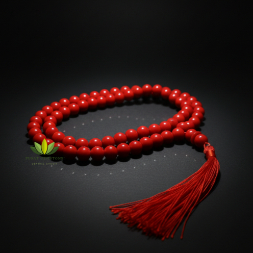 Tasbih Batu Red Marjan Asli 99 Butir