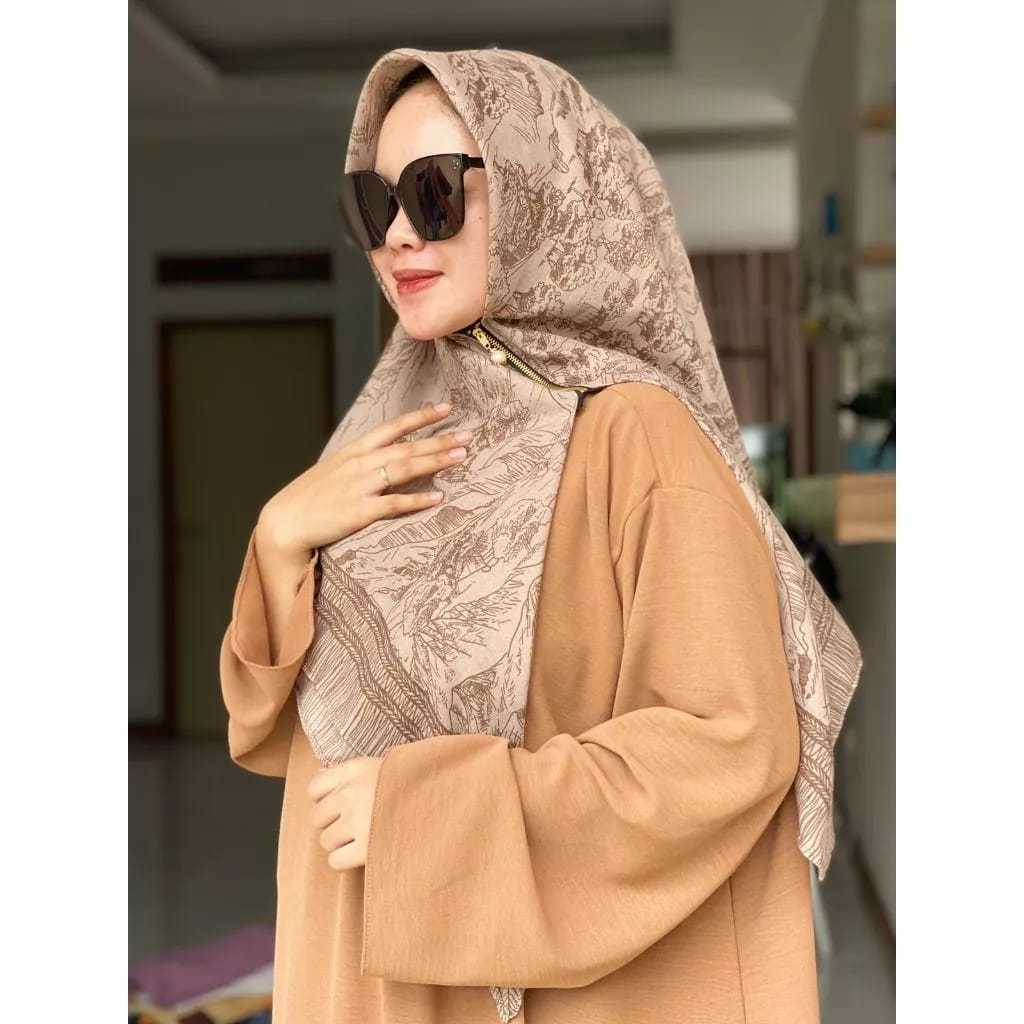 Jilbab Instan Terbaru Kekinian Segiempat Hijab Zipper Resleting Premium