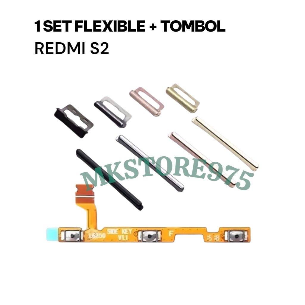 Flexible on off volume + tombol luar Redmi S2 ( 1set)