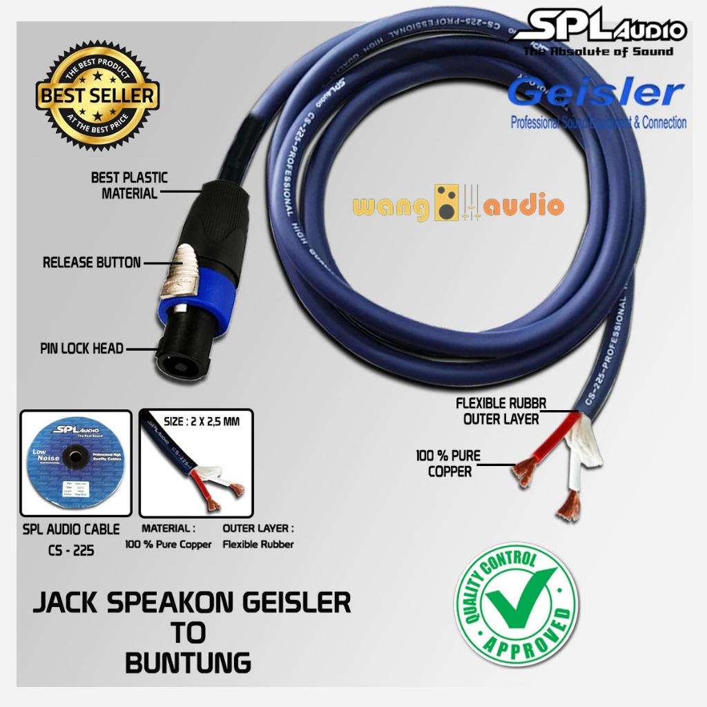 SPL AUDIO CS-225 - Kabel audio / kabel speaker terbaik Jack Speakon GEISLER to BUNTUNG - WANG