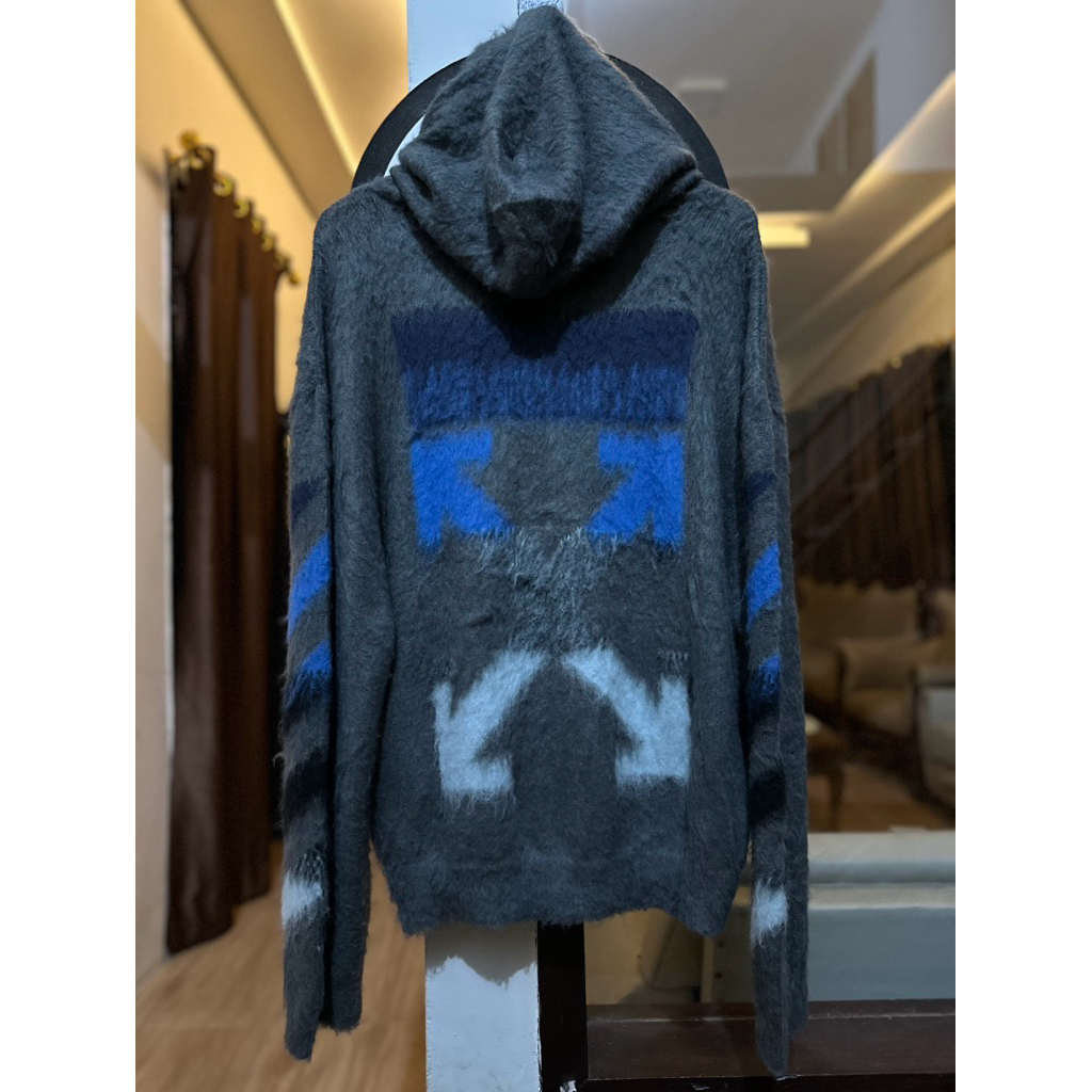 Off White Rare Knit Zipper Hoodie